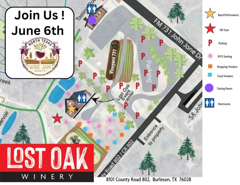 North Texas Wine Jam Map